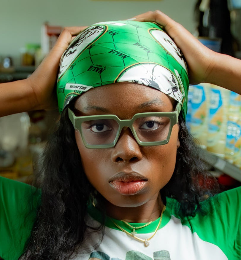 NAIJA HEROES SCARF on a female model