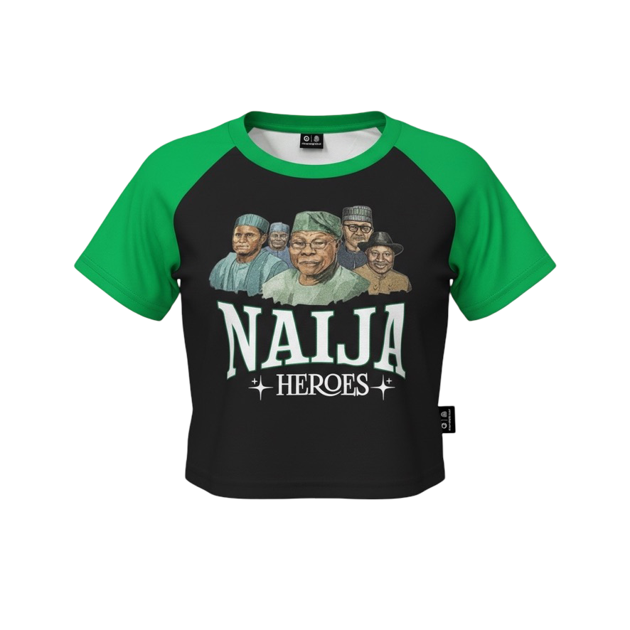 HEROES Black Raglan Crop Top
